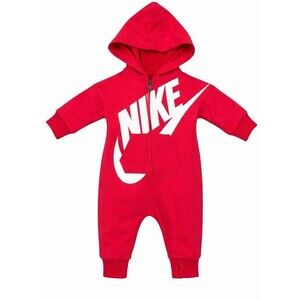 Nike Baby Futura Logo Hooded Coverall Romper Pink Newborn 50-56cm Zip